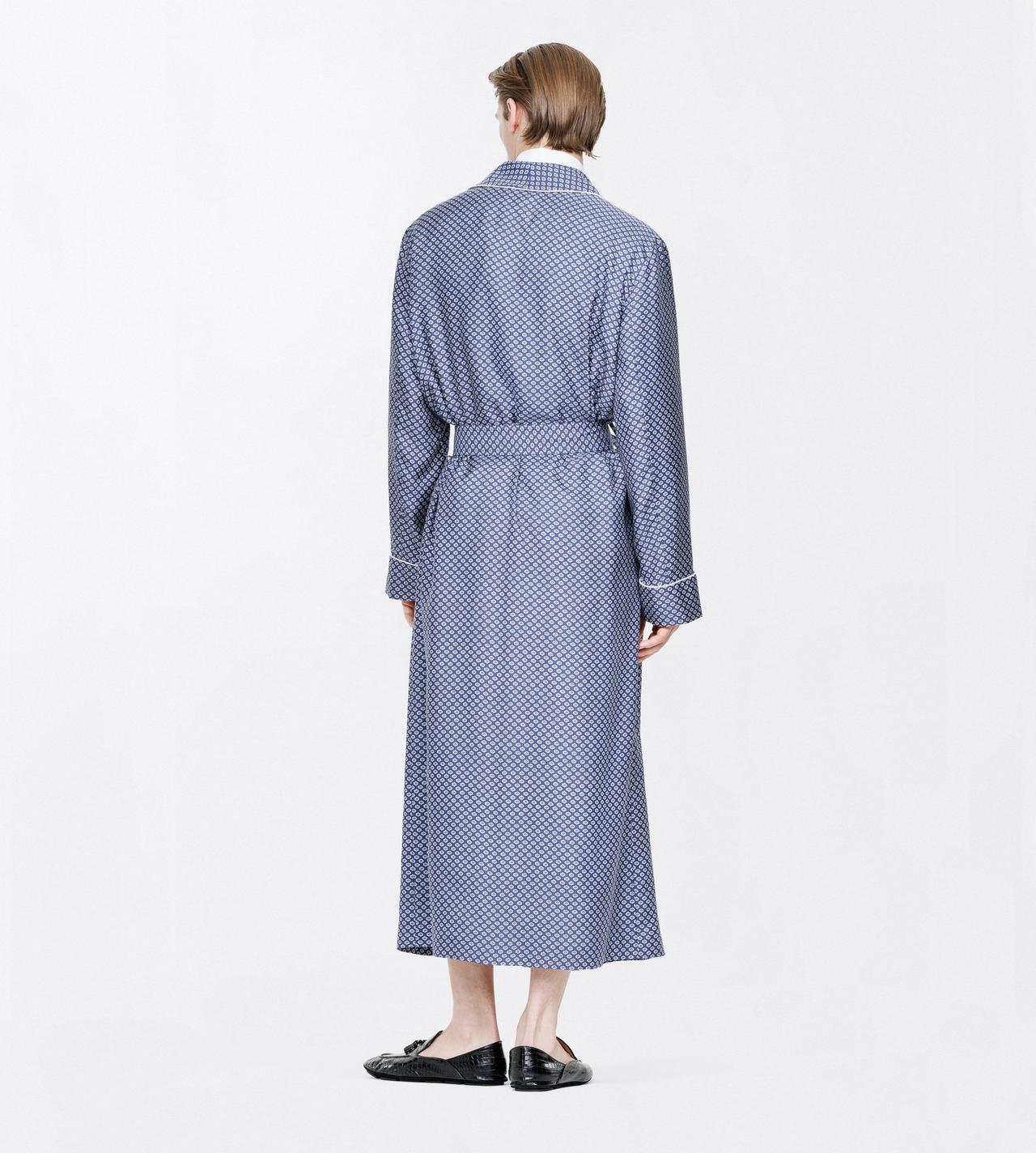 TOM FORD  COMBO BLUE SHADES MICRO ORNAMENTAL PRINTED SILK TWILL ROBE