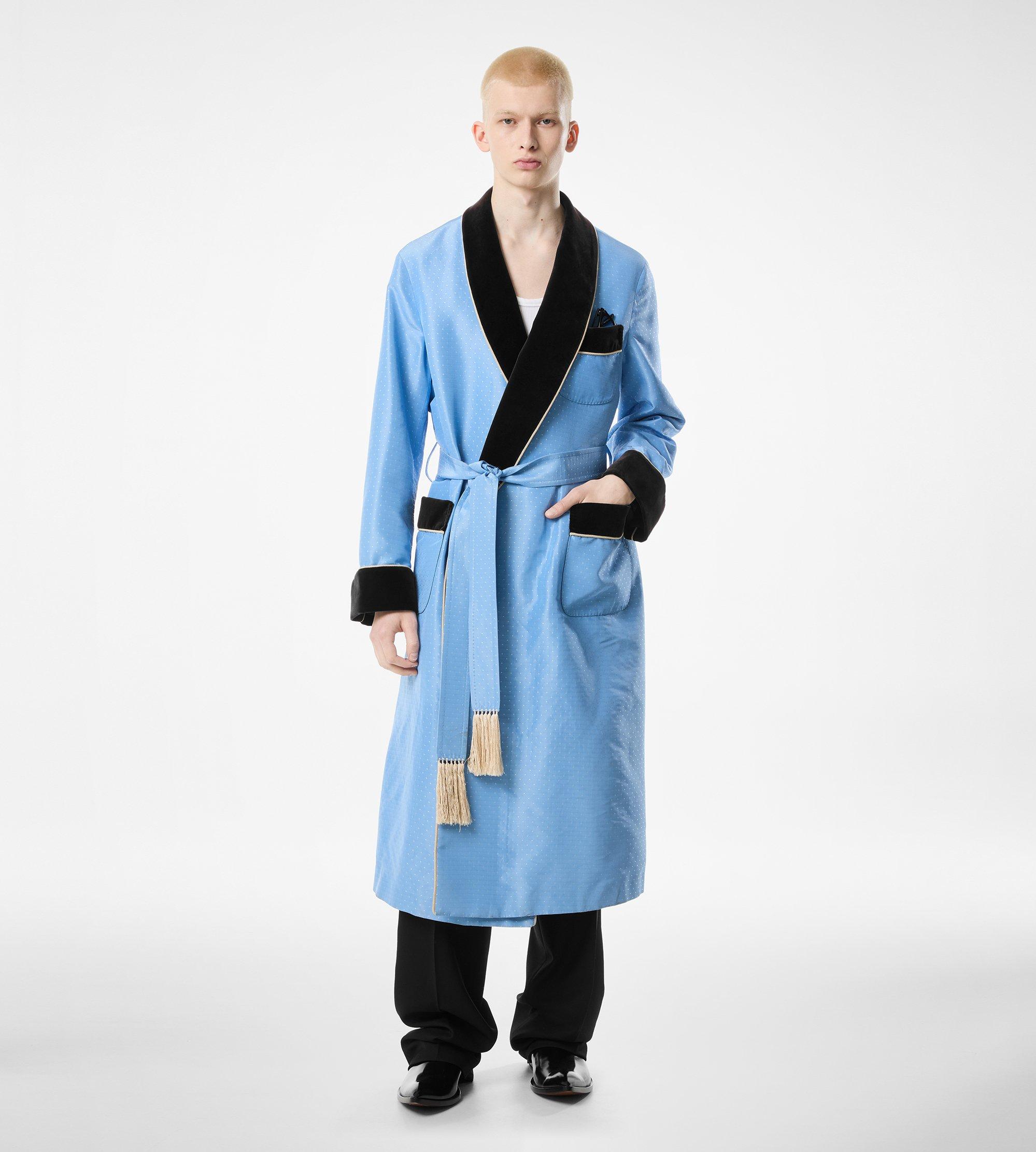 SILK JACQUARD SHAWL COLLAR ROBE