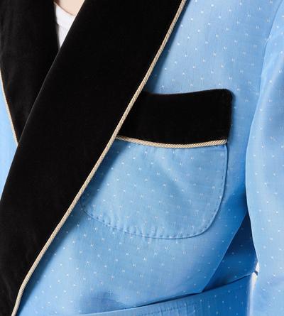 SILK JACQUARD SHAWL COLLAR ROBE image number 1