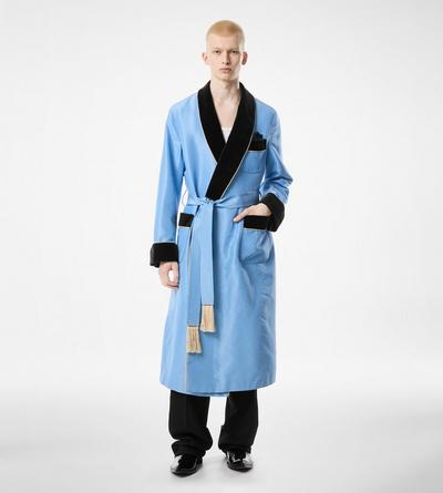 SILK JACQUARD SHAWL COLLAR ROBE image number 2