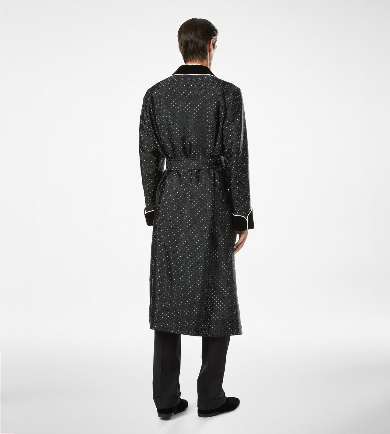 POLKA DOT SILK SHAWL COLLAR ROBE image number 3