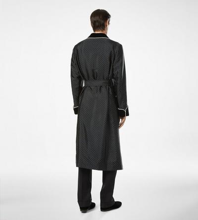 POLKA DOT SILK SHAWL COLLAR ROBE image number 3