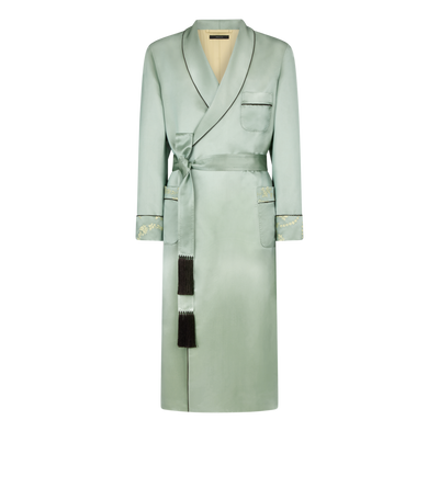 SILK SATIN ORNAMENTAL JACQUARD ROBE image number 0