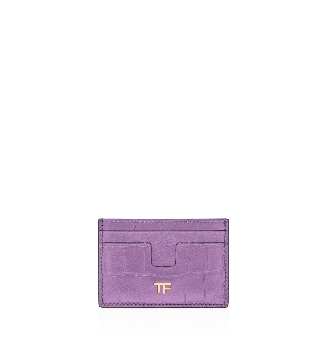 METALLIC STAMPED LEATHER CLASSIC TF CARD HOLDER image number 0