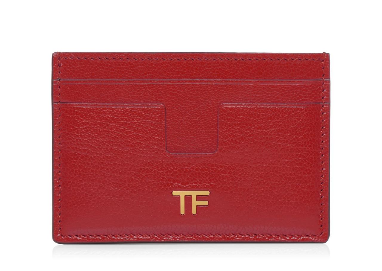 GRAINED LEATHER T CARD HOLDER image number 0