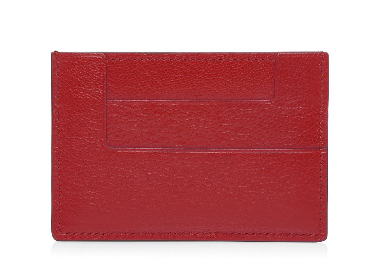 GRAINED LEATHER T CARD HOLDER image number 1