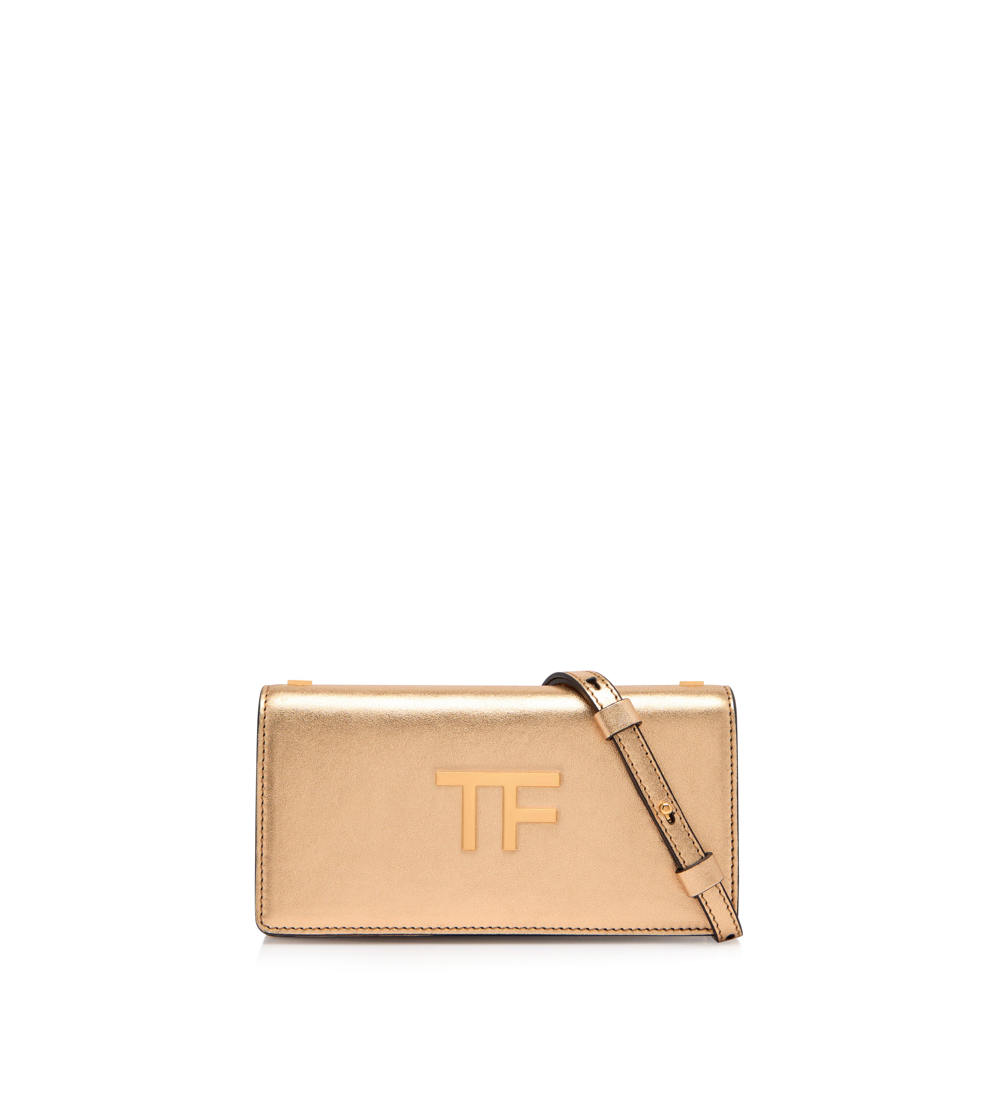 Tom Ford Glitter Plexi Glass Clutch Bag In Gold