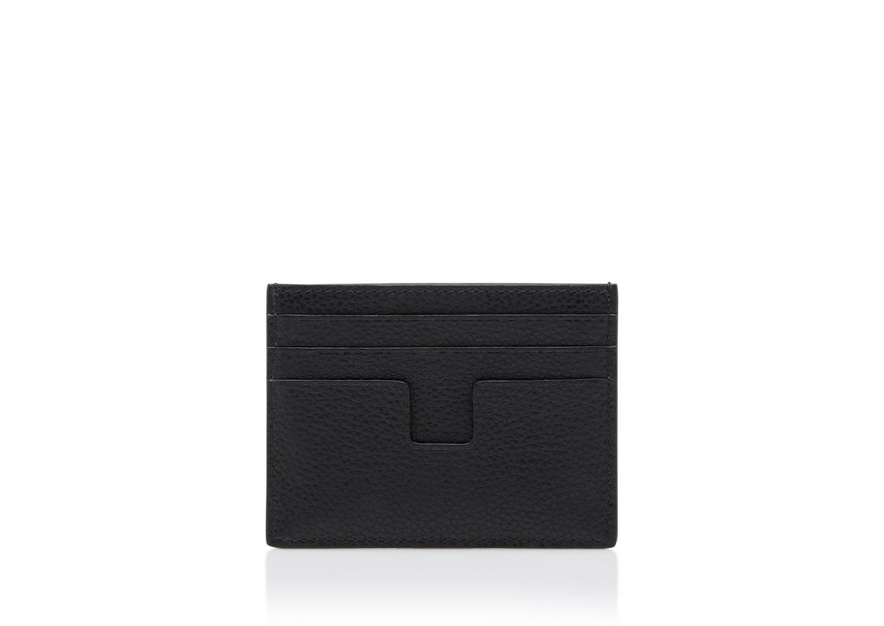 GRAIN LEATHER CLASSIC TF CARD HOLDER WITH ZIPPED POCKET