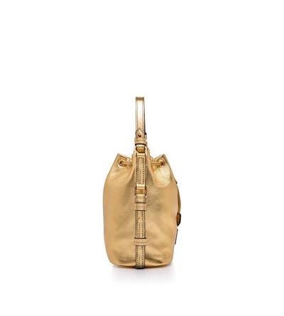 LAMINATED LEATHER DISCO SMALL BUCKET ON CHAIN image number 1
