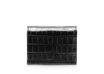 SHINY STAMPED CROCODILE LEATHER CLASSIC TF MINI WALLET image number 1