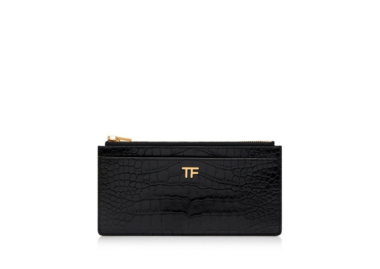 Tom Ford Crocodile-Embossed Patent Leather Wallet - Blue