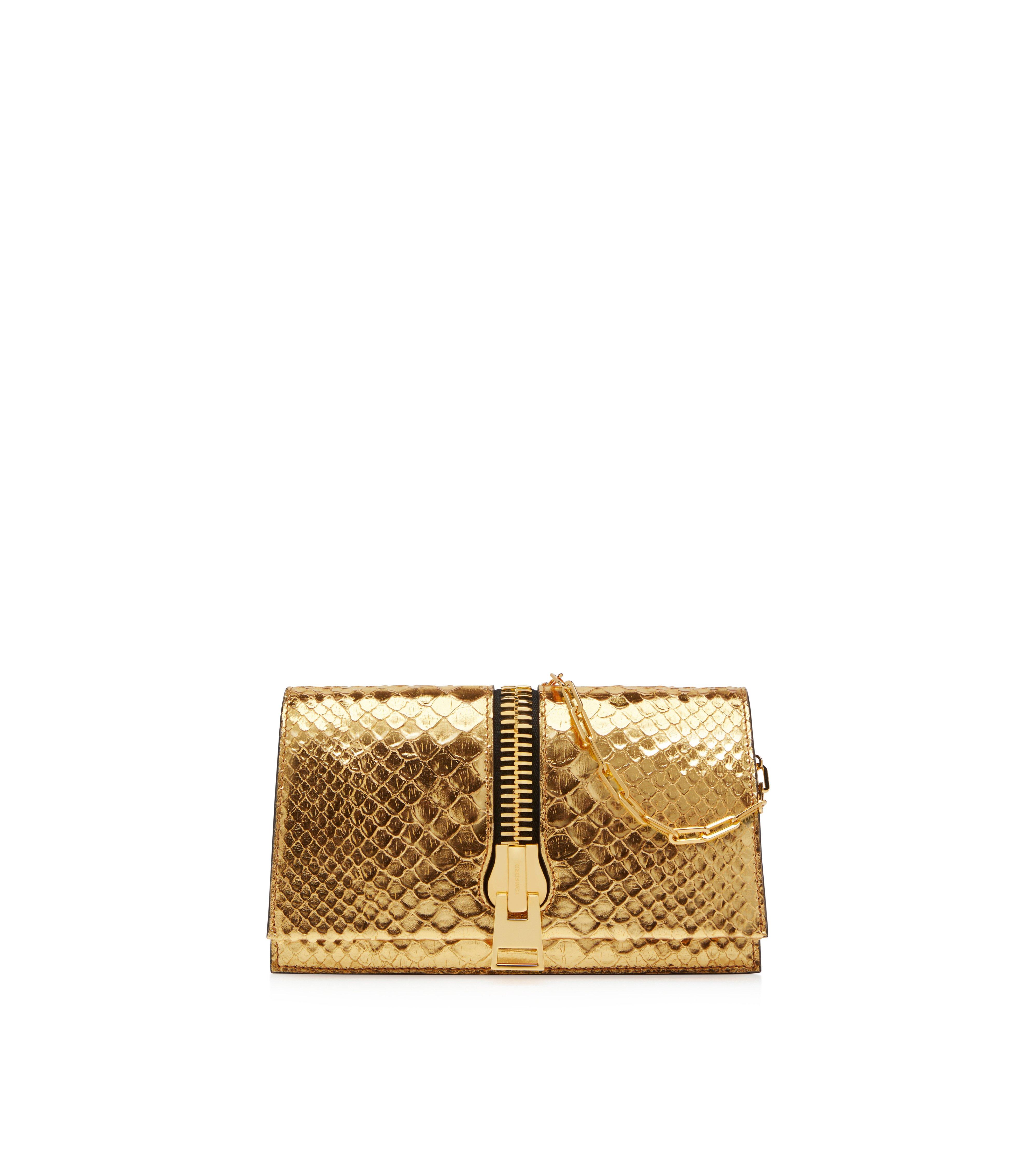 LAMINATED PYTHON JENNIFER MINI BAG ON CHAIN