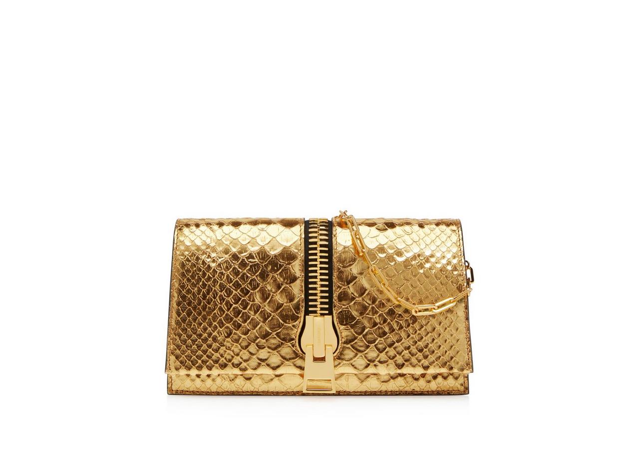 LAMINATED PYTHON JENNIFER MINI BAG ON CHAIN image number 0