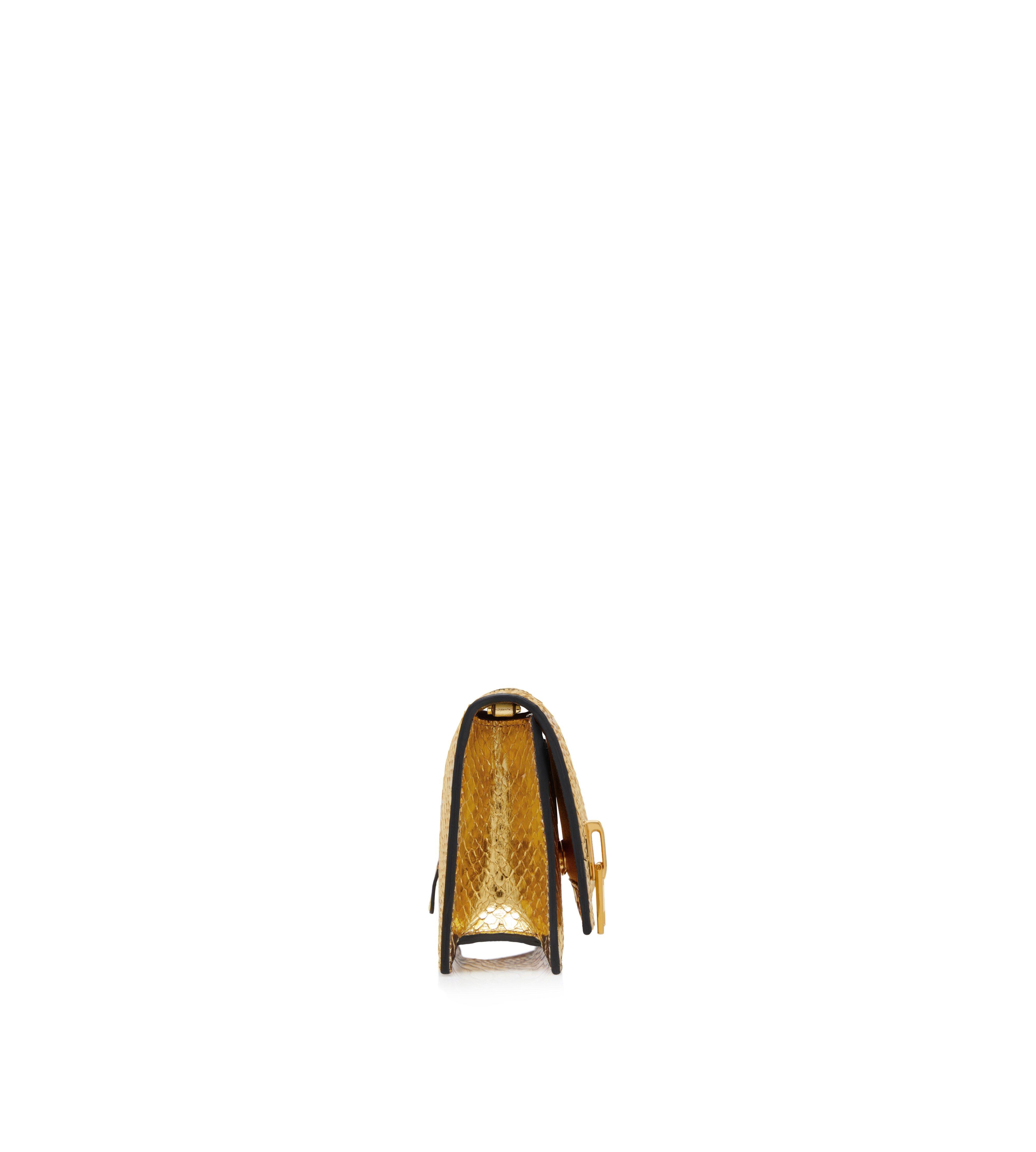 LAMINATED PYTHON JENNIFER MINI BAG ON CHAIN