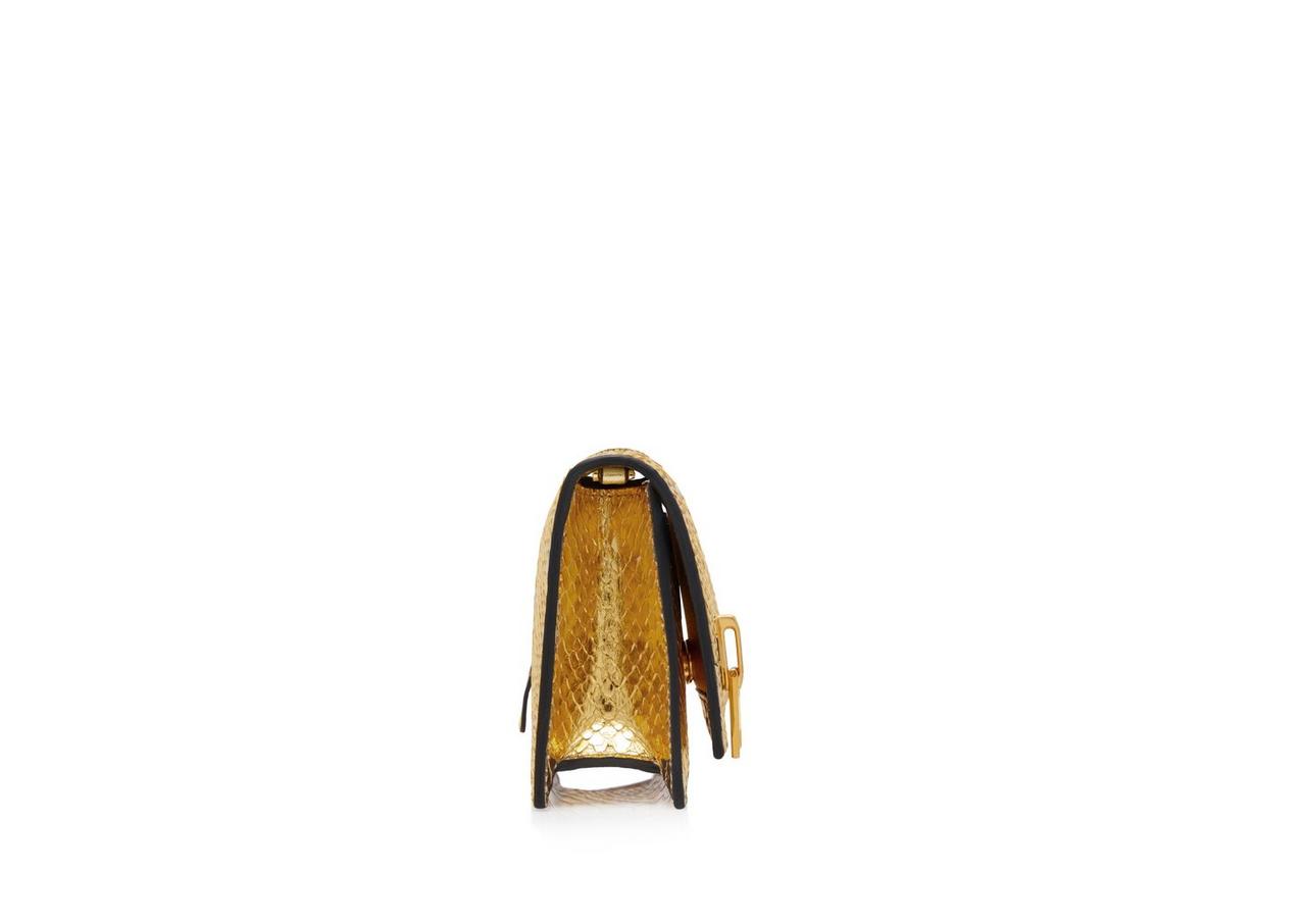 LAMINATED PYTHON JENNIFER MINI BAG ON CHAIN image number 1