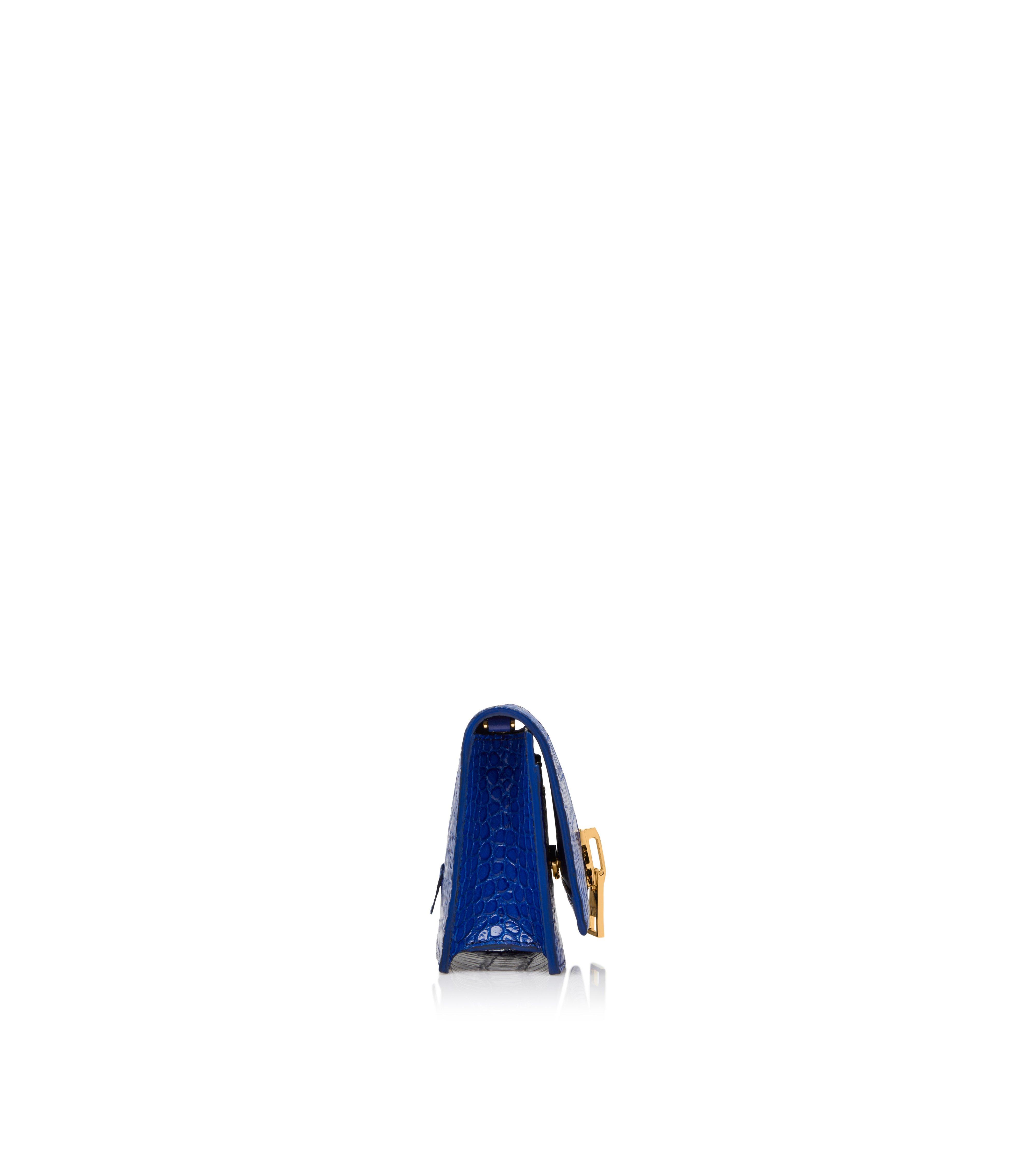STAMPED CROC LEATHER JENNIFER MINI BAG ON CHAIN