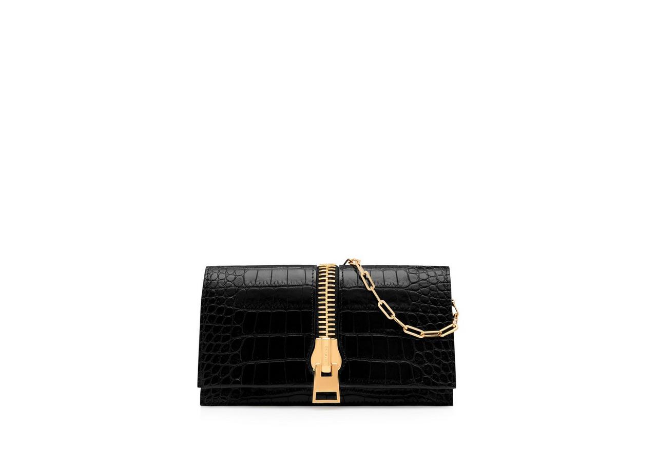 STAMPED CROC LEATHER JENNIFER MINI BAG ON CHAIN image number 0