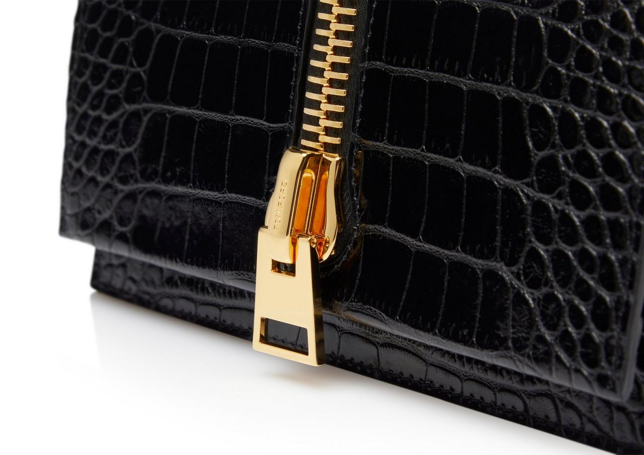 STAMPED CROC LEATHER JENNIFER MINI BAG ON CHAIN image number 4