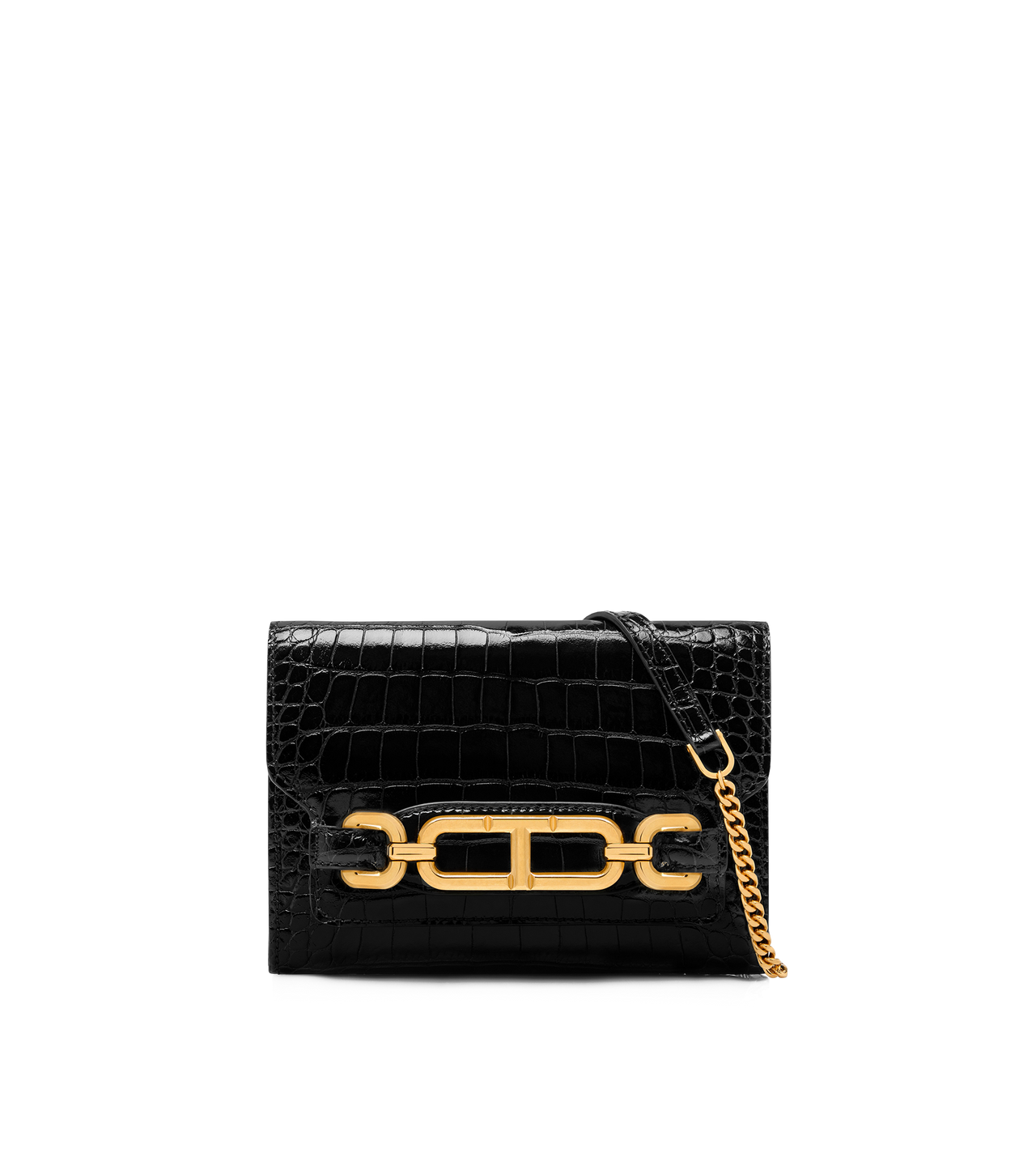 SHINY STAMPED CROCODILE LEATHER MINI BAG image number 0