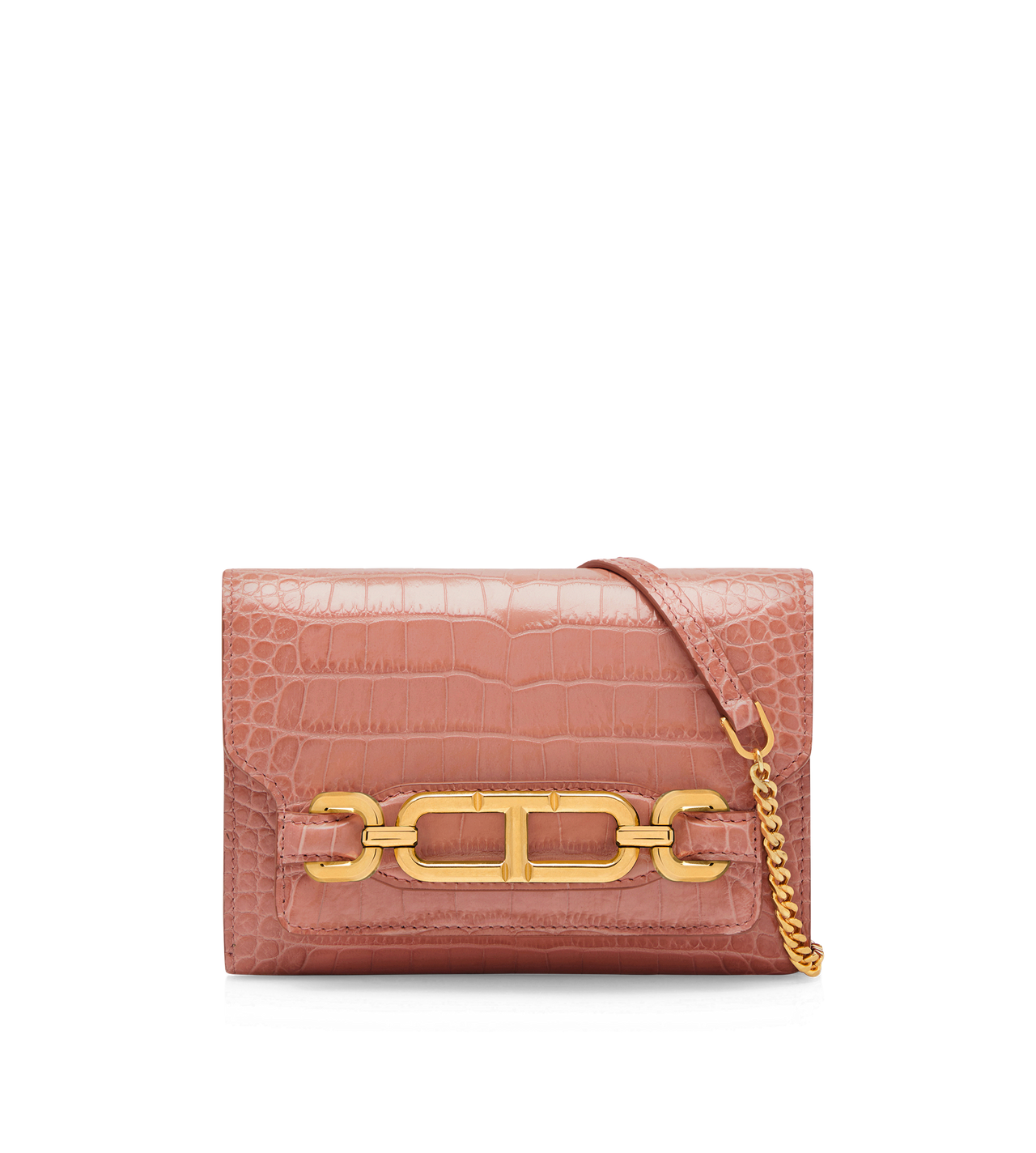 SHINY STAMPED CROCODILE LEATHER MINI BAG image number 0