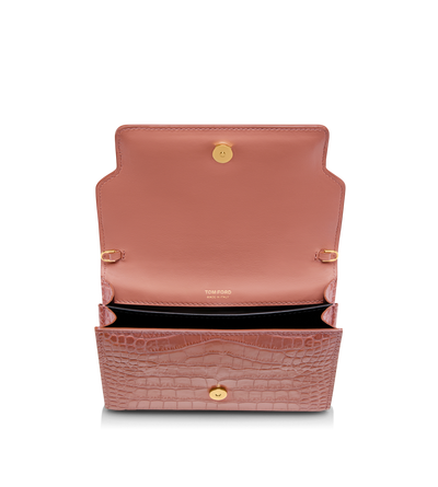 SHINY STAMPED CROCODILE LEATHER MINI BAG image number 3