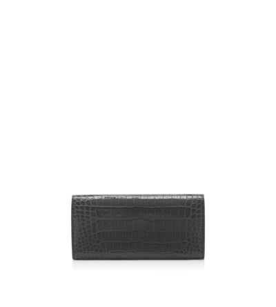 STAMPED CROCODILE LEATHER WHITNEY CONTINENTAL WALLET image number 1