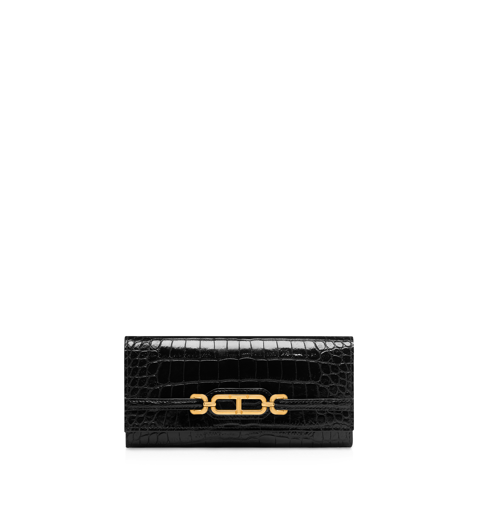 STAMPED CROCODILE LEATHER CONTINENTAL WALLET