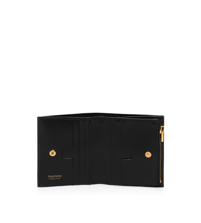 PALMELLATO-EFFECT LEATHER COMPACT WALLET image number 2