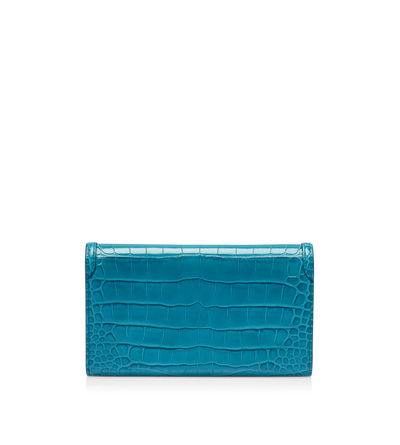 SHINY STAMPED CROCODILE LEATHER WALLIS WALLET ON STRAP image number 2