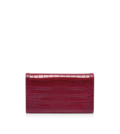 SHINY STAMPED CROCODILE LEATHER WALLIS WALLET ON STRAP image number 2