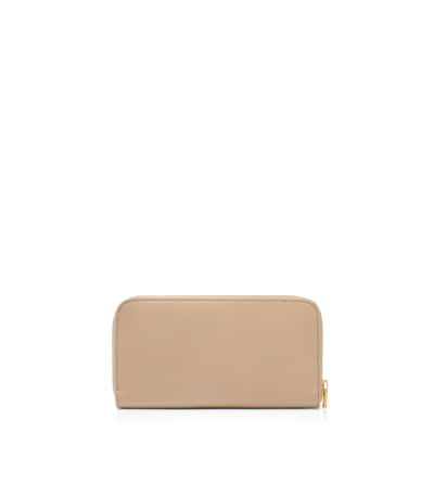 PALMELLATO-EFFECT LEATHER ZIP AROUND WALLET image number 1