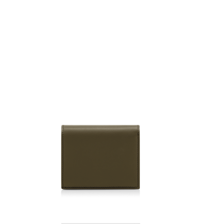 NATURAL GRAIN LEATHER PADLOCK COMPACT WALLET image number 1