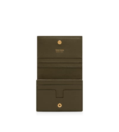 NATURAL GRAIN LEATHER PADLOCK COMPACT WALLET image number 2