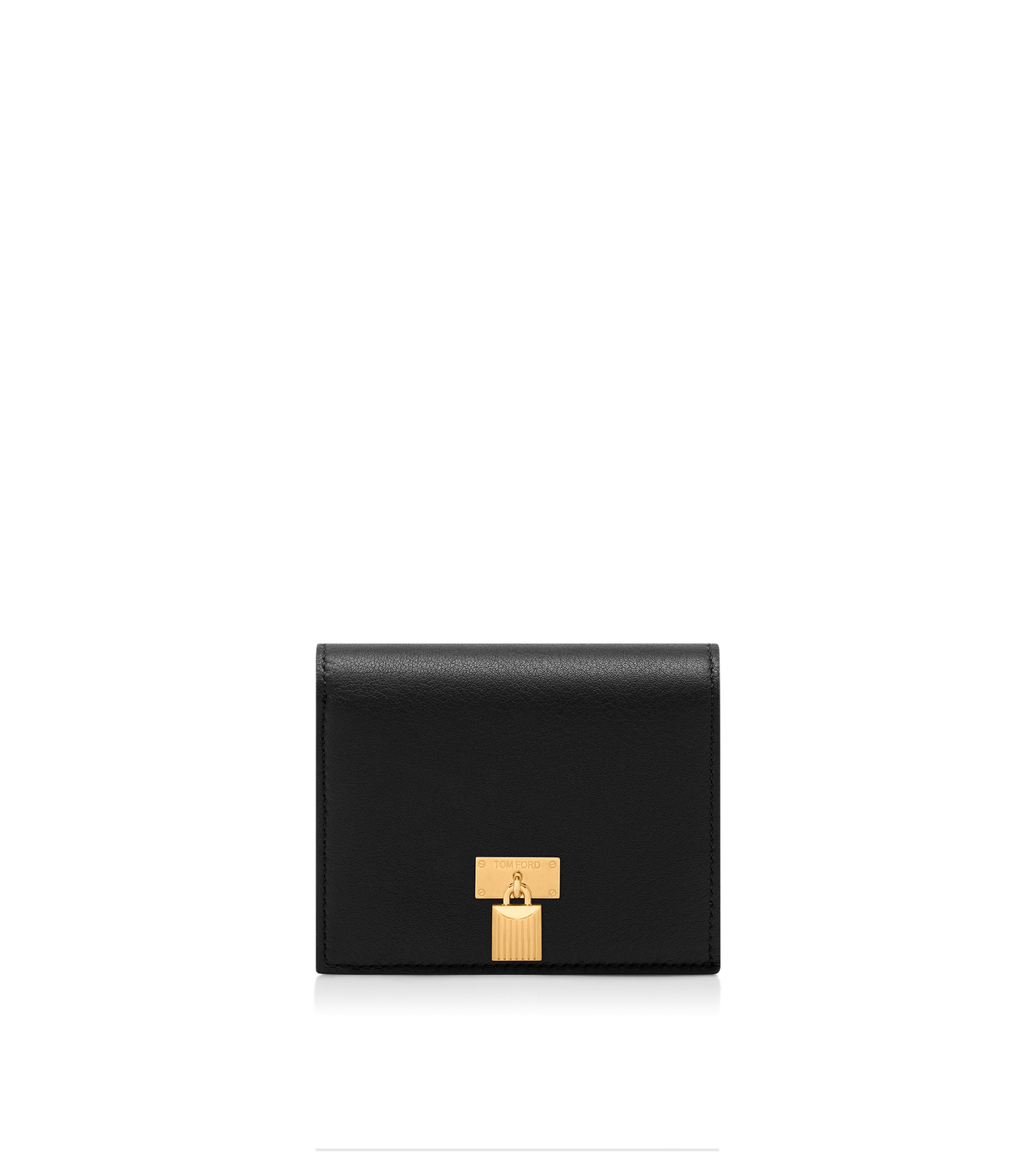 NATURAL GRAIN LEATHER PADLOCK COMPACT WALLET image number 0