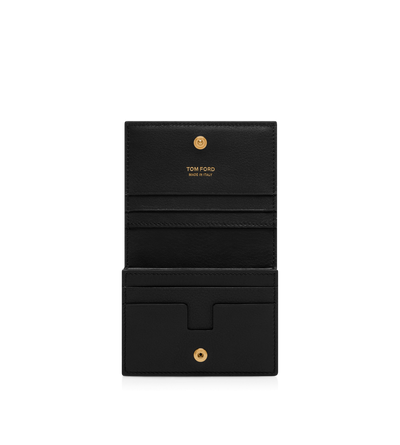 NATURAL GRAIN LEATHER PADLOCK COMPACT WALLET image number 2