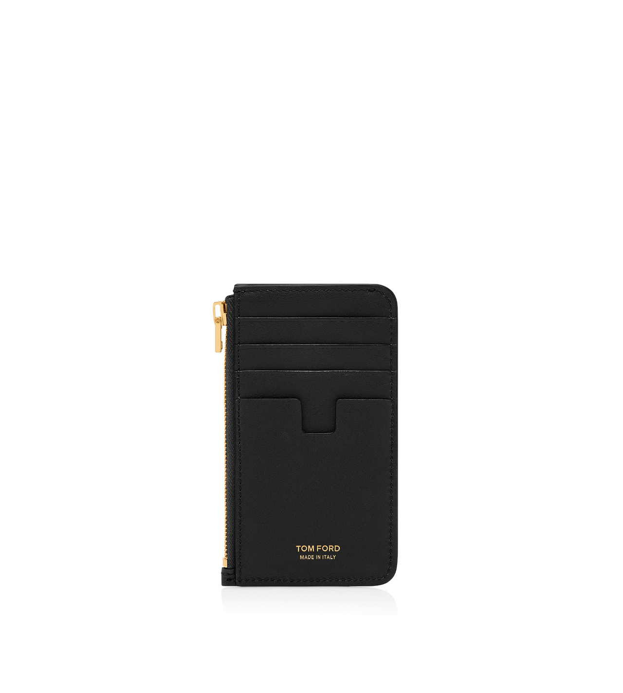 NATURAL GRAIN LEATHER PADLOCK ZIPPED CARD HOLDER image number 1