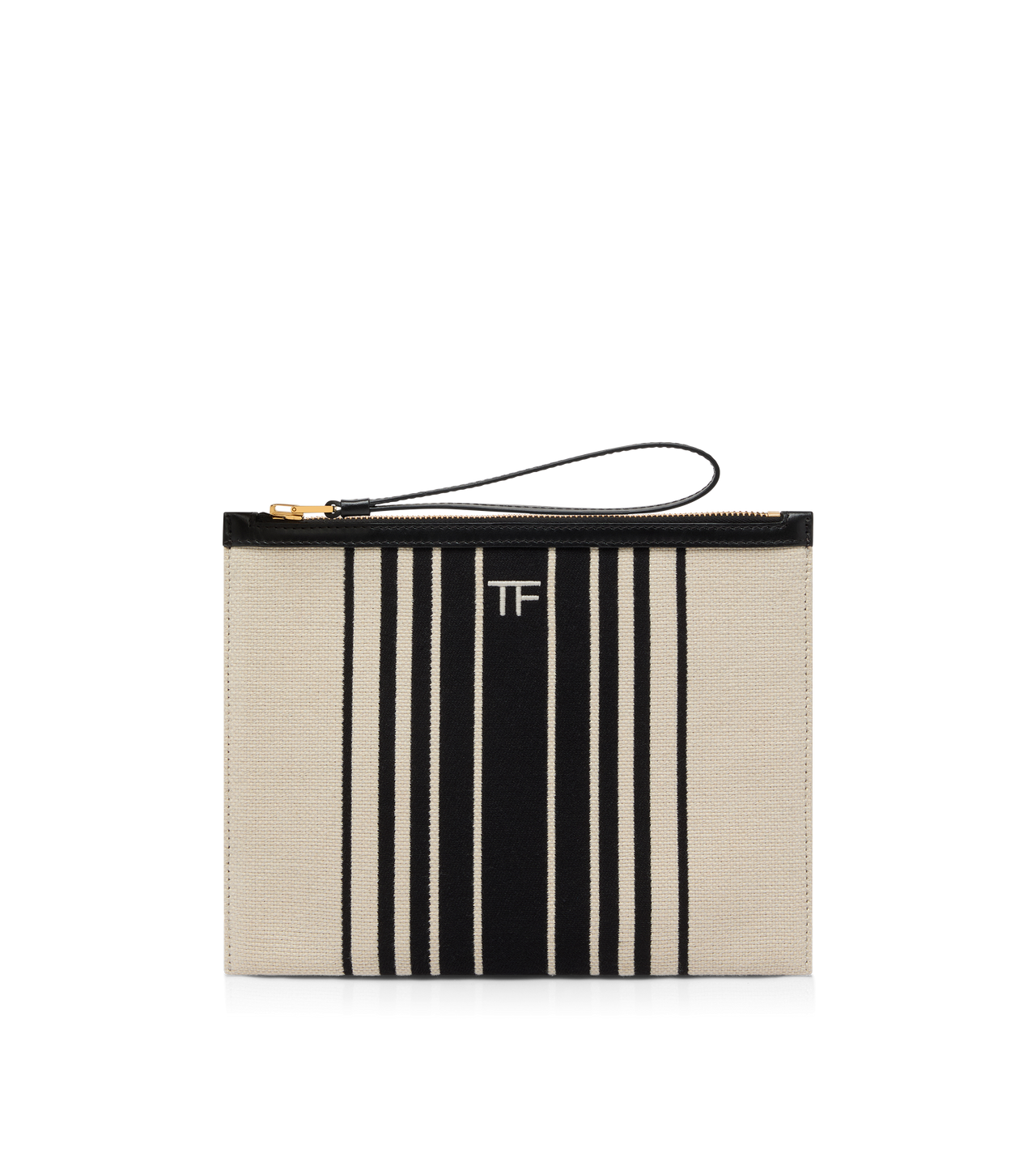 STRIPED JACQUARD WRISTLET POUCH image number 0