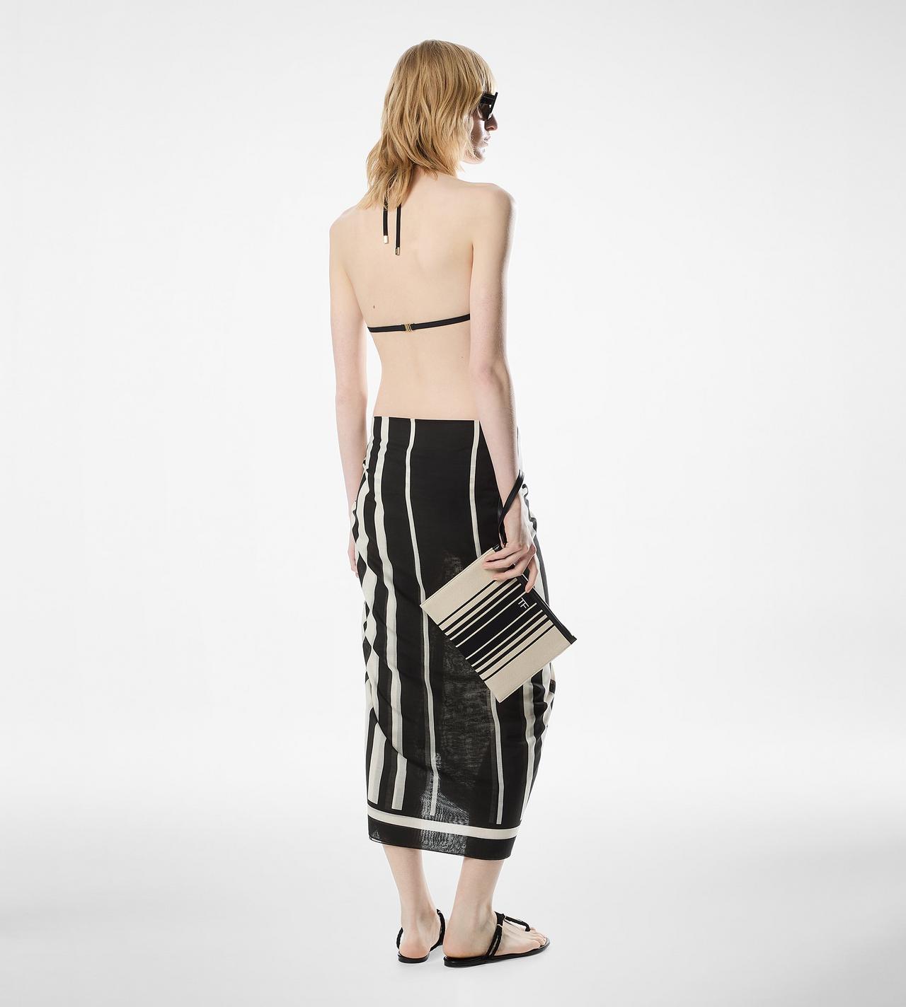 STRIPED JACQUARD WRISTLET POUCH image number 3