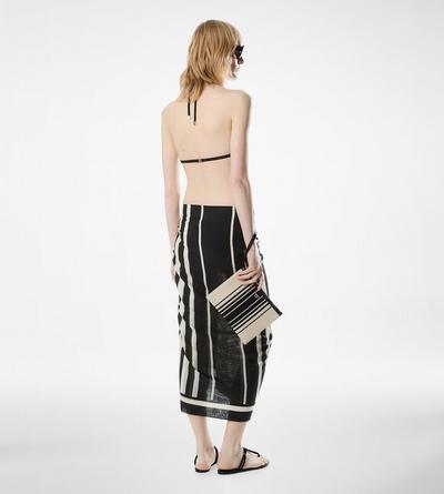 STRIPED JACQUARD WRISTLET POUCH image number 3