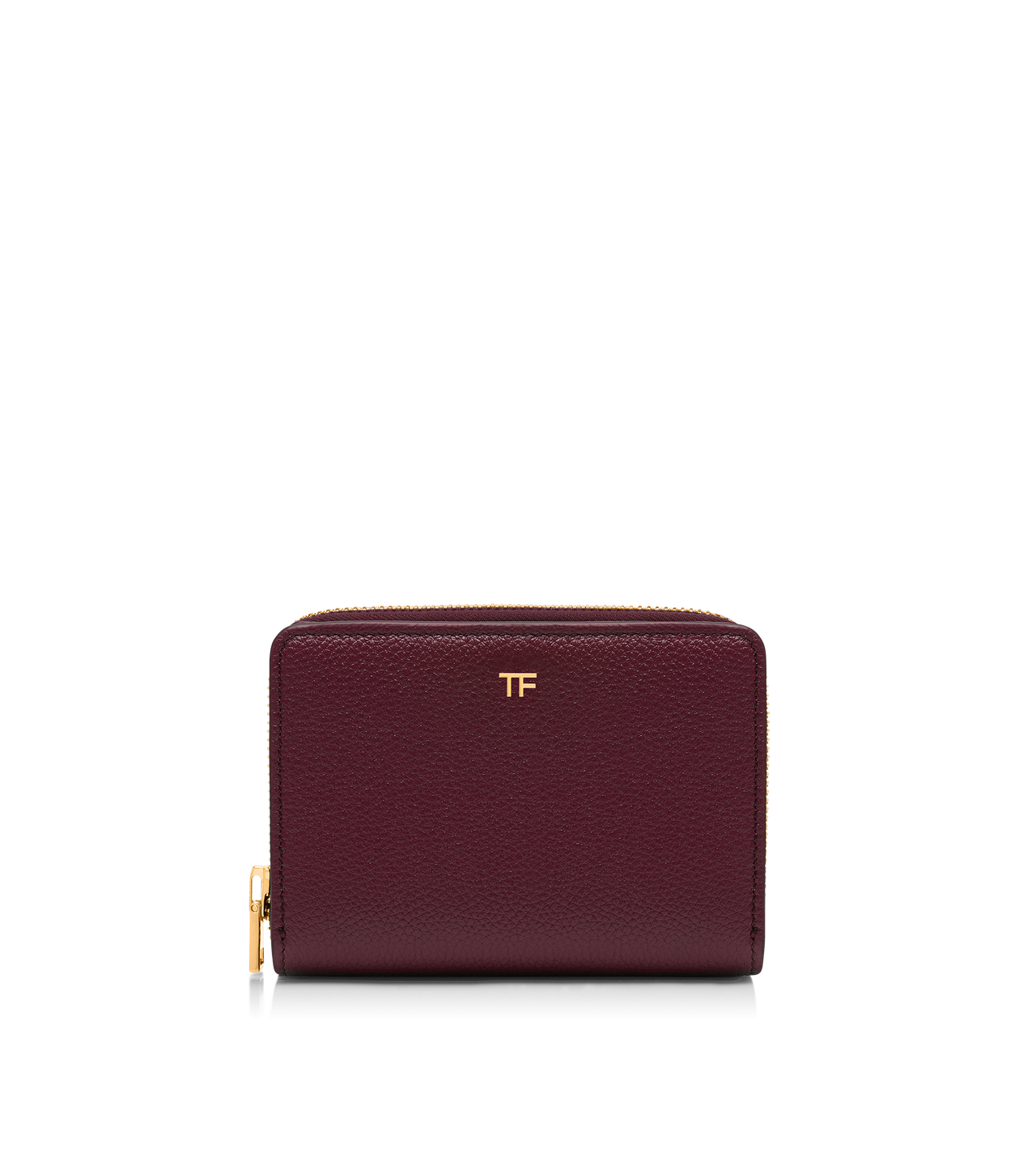 GRAIN LEATHER TF COMPACT ZIPPED WALLET image number 0