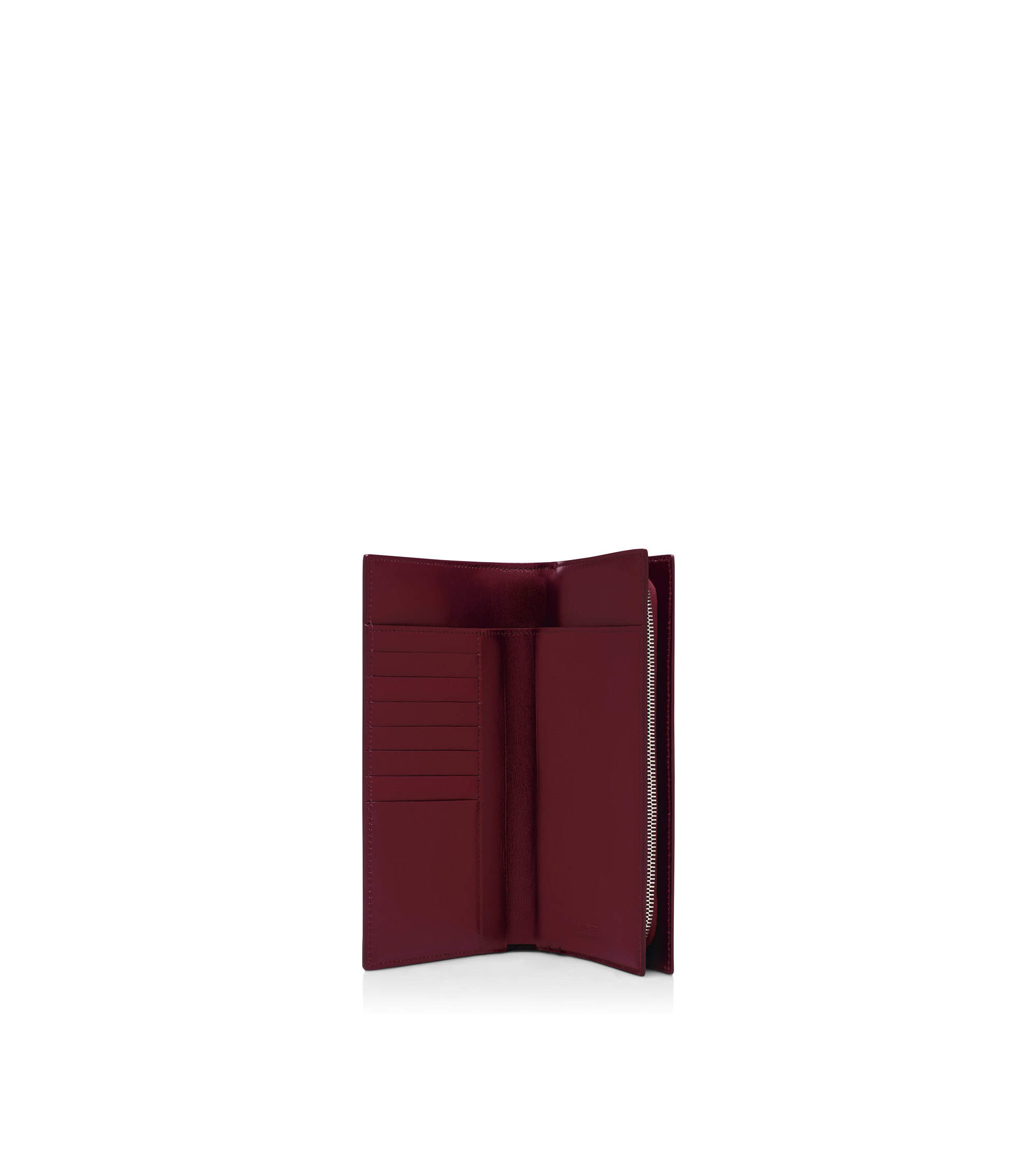 SHINY STAMPED CROCODILE LEATHER VERTICAL WALLET