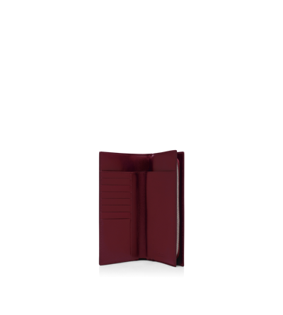 SHINY STAMPED CROCODILE LEATHER VERTICAL WALLET image number 1