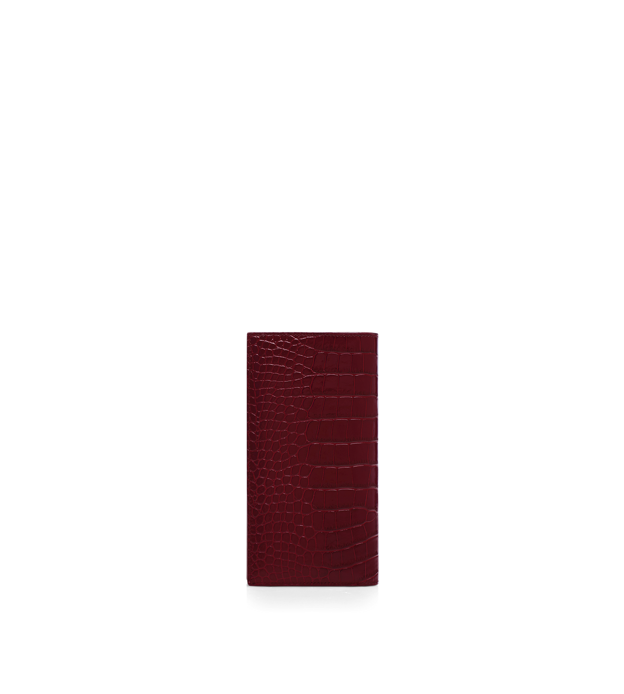 SHINY STAMPED CROCODILE LEATHER VERTICAL WALLET image number 2