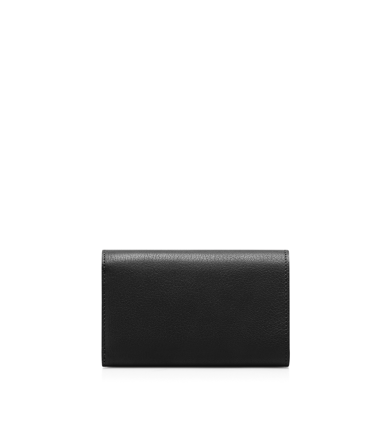 TOM FORD LEATHER BLACK SUPPLE GRAIN LEATHER AUBE COMPACT WALLET