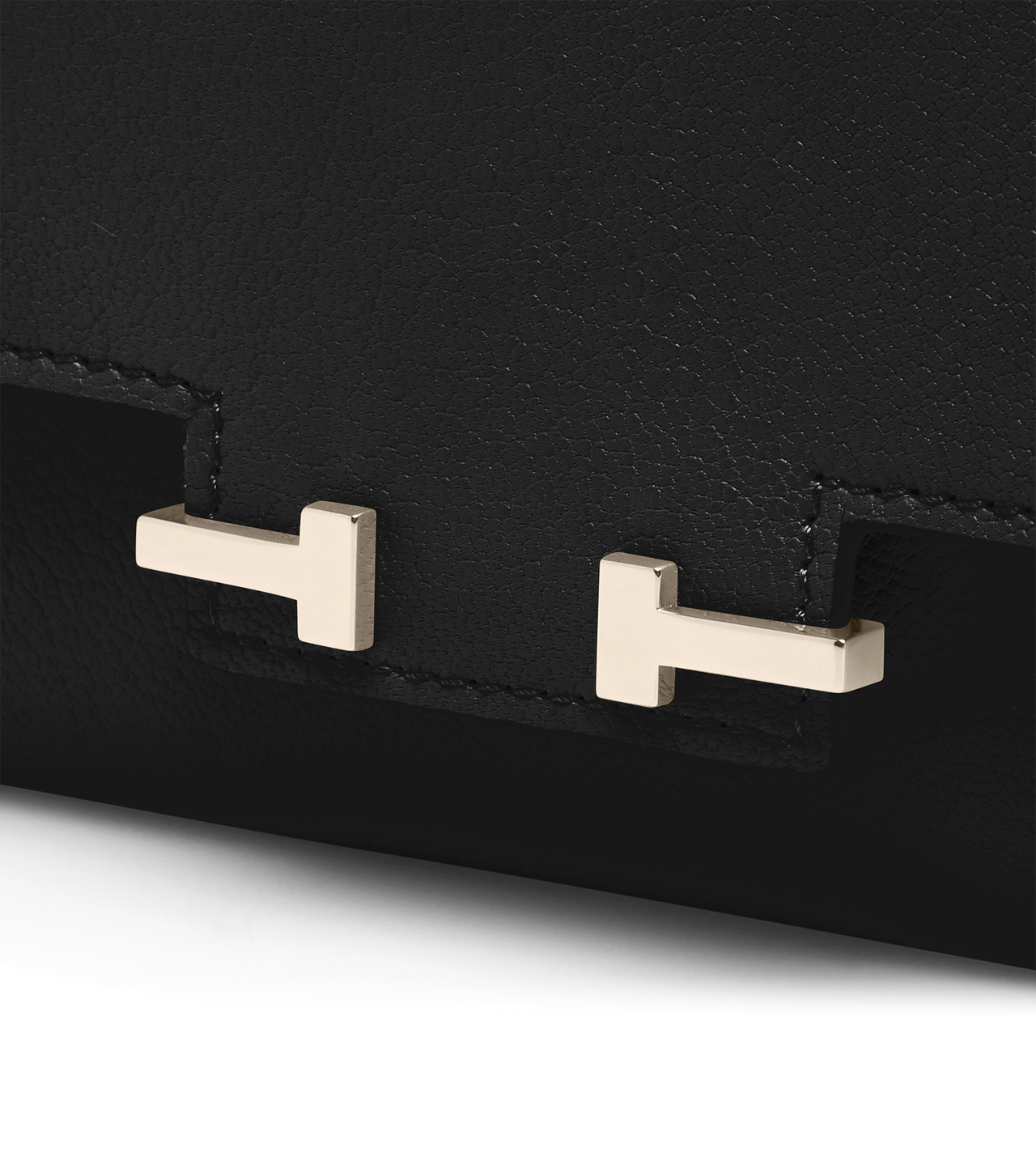 TOM FORD LEATHER BLACK SUPPLE GRAIN LEATHER AUBE COMPACT WALLET