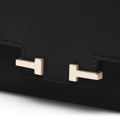 TOM FORD LEATHER BLACK SUPPLE GRAIN LEATHER AUBE COMPACT WALLET