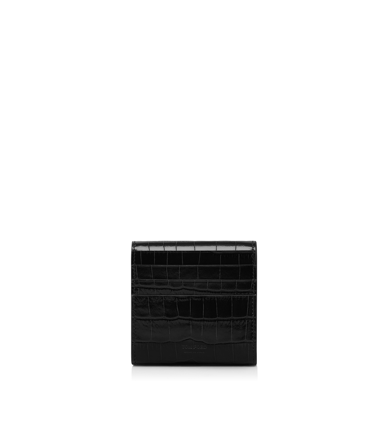 TOM FORD  BLACK SOFT PRINTED CROCODILE LEATHER AUBE CARD HOLDER
