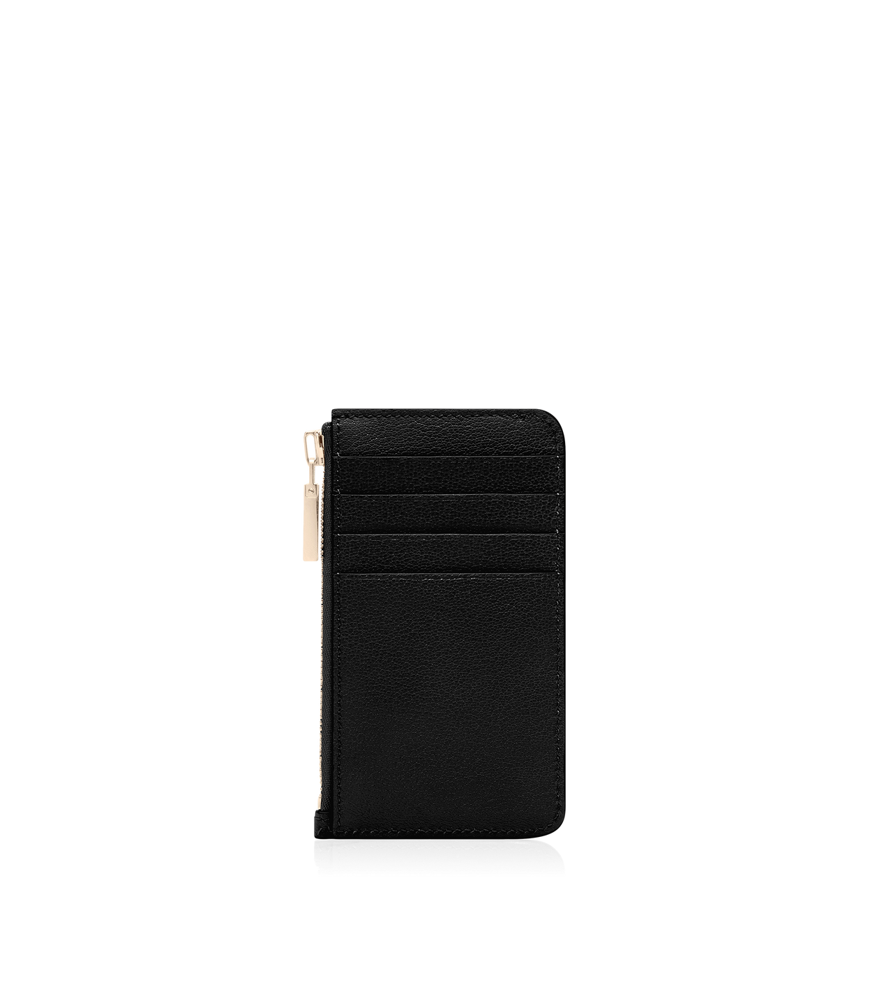 SUPPLE GRAIN LEATHER ZIPPED CARD HOLDER image number 1