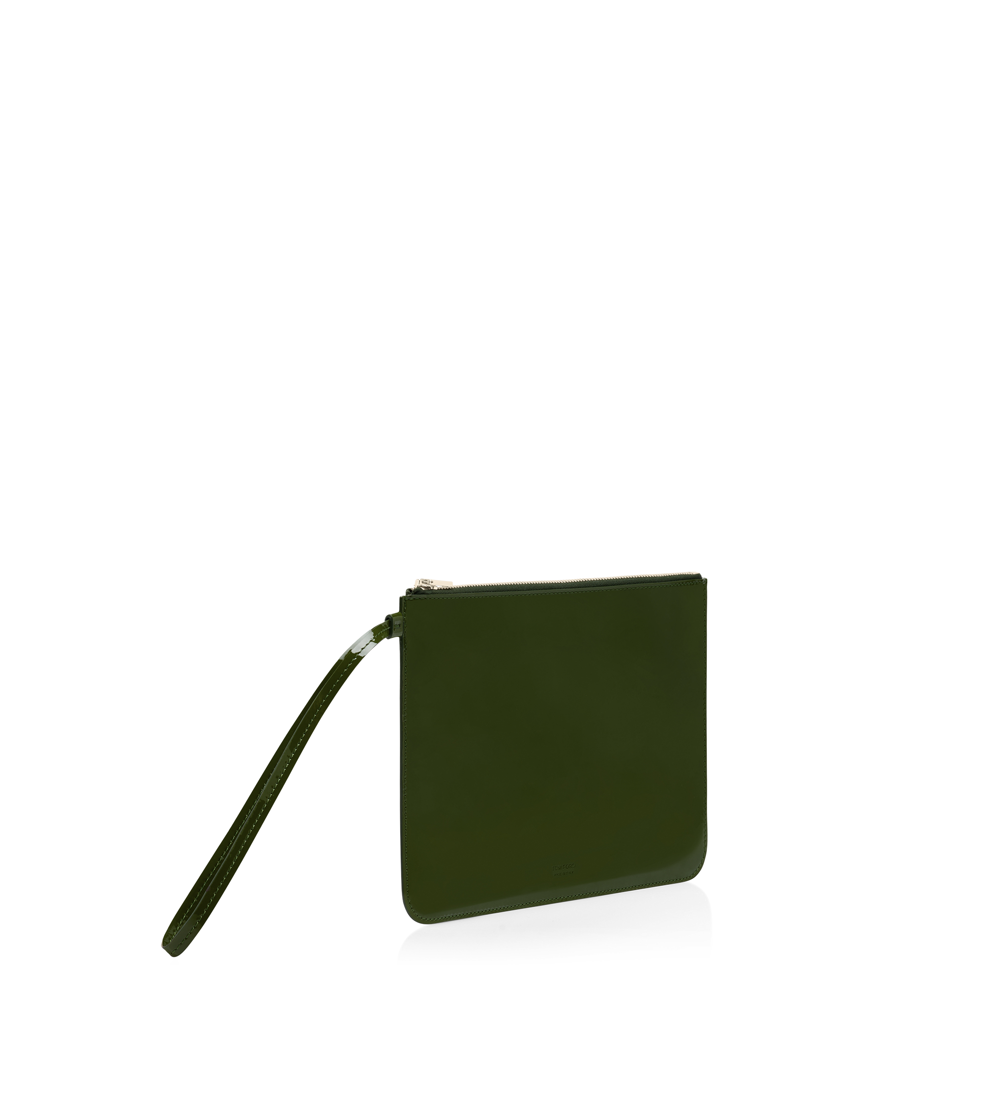 POCHETTE &Agrave; DRAGONNE ZIPP&Eacute;E BLADE EN CUIR VERNI