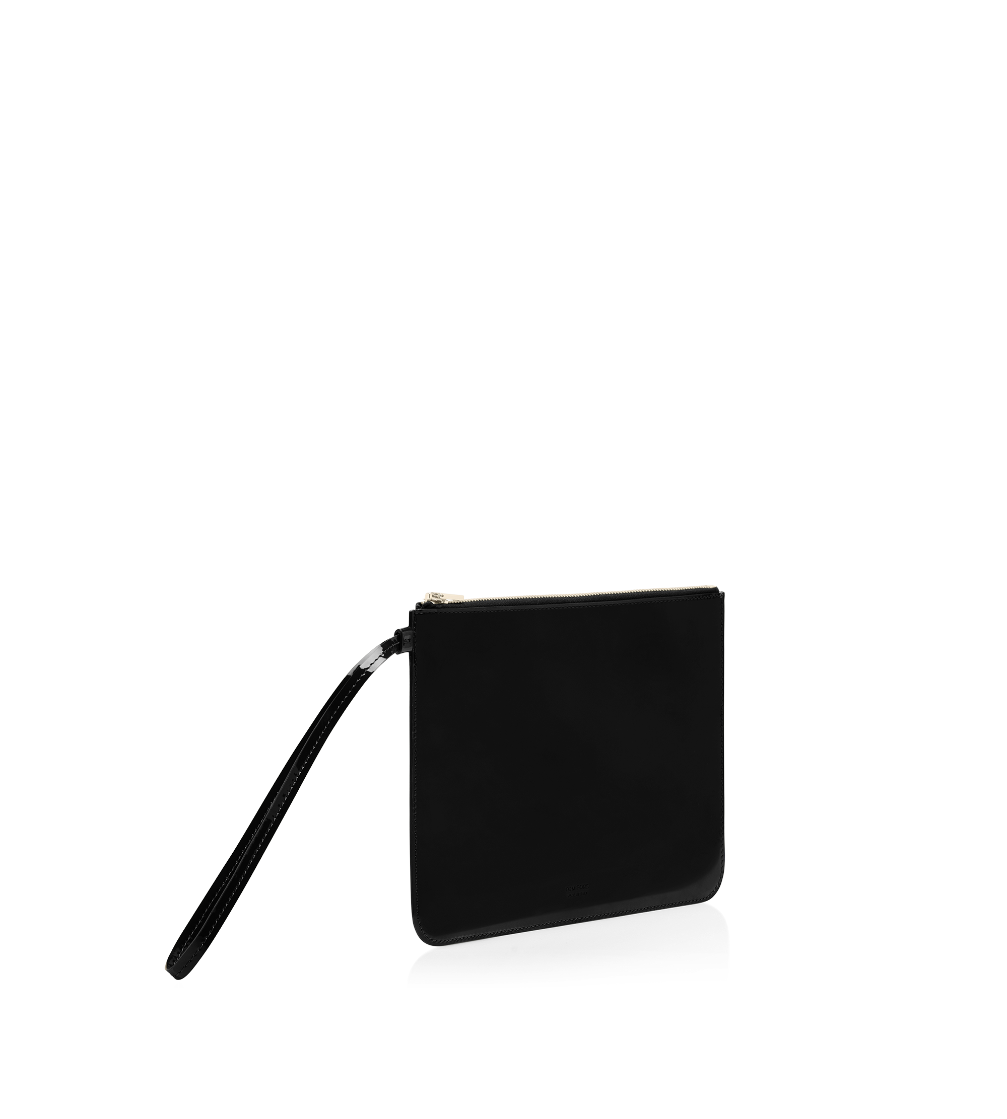 PATENT LEATHER BLADE ZIPPED WRISTLET POUCH